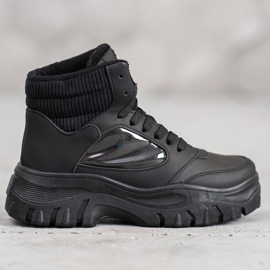 SHELOVET Modische Schnürstiefel schwarz 1