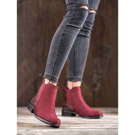 Erynn Maroon Jodhpur-Stiefel Schlangenmuster rot 1