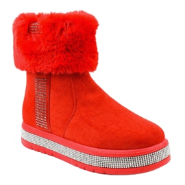 Warme rote Wildleder Eskimo Stiefel K-356 1
