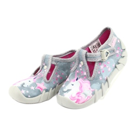 Befado Kinderschuhe 110P363 rosa grau 3