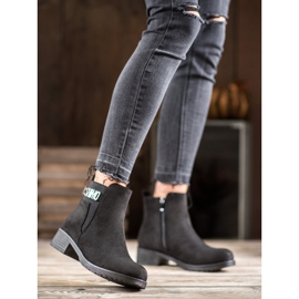 Super Me Modische Wildlederstiefel schwarz 2