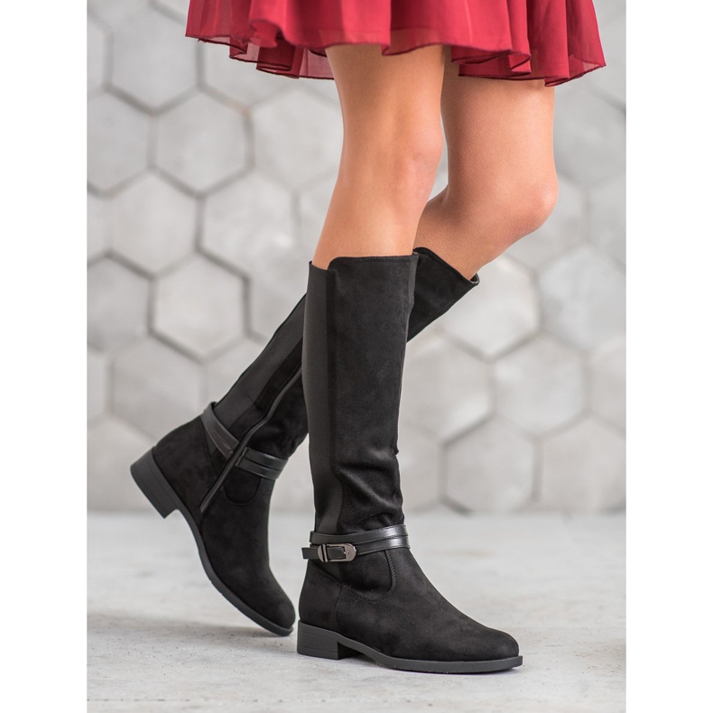 Super Me Elegante Stiefel mit Schnalle schwarz 1