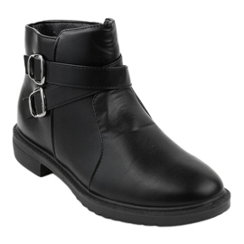 Schwarze flache Stiefel CH-21 isolierte Chelsea-Stiefel 1