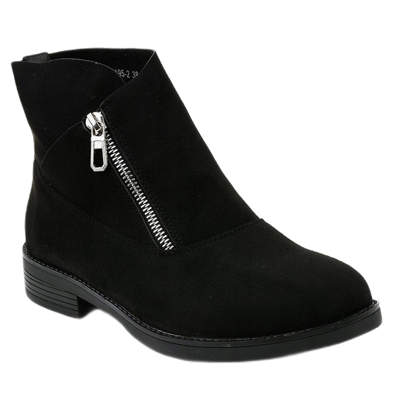 Schwarze flache Stiefel, isolierte Chelsea-Stiefel 20195-2 1