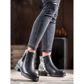 SHELOVET Arbeiter auf der Snake Print-Plattform schwarz 1