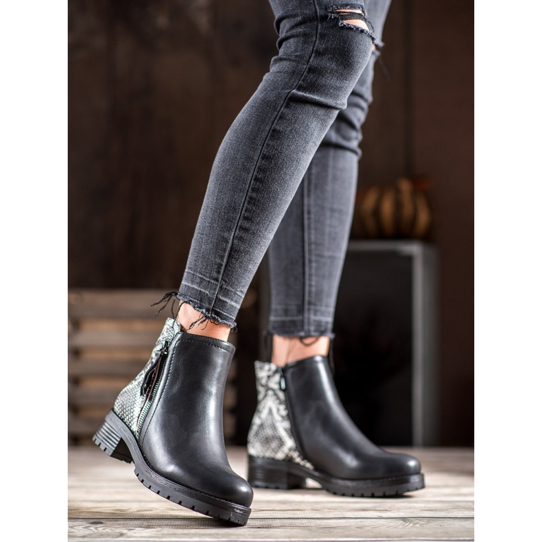 SHELOVET Arbeiter auf der Snake Print-Plattform schwarz 1