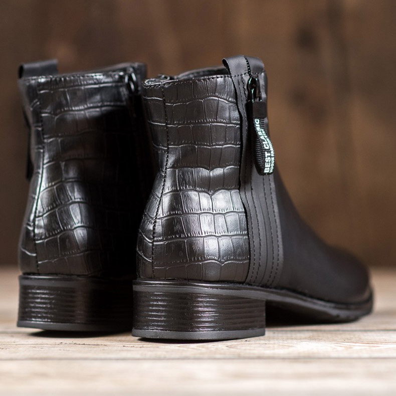 Erynn Stiefel mit dekorativem Reißverschluss schwarz 1