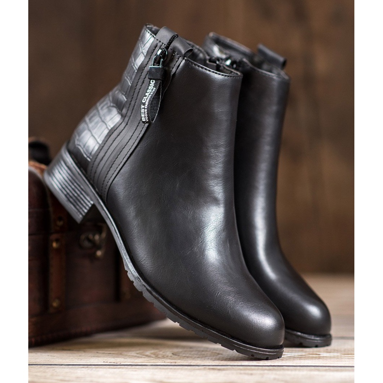 Erynn Stiefel mit dekorativem Reißverschluss schwarz 2