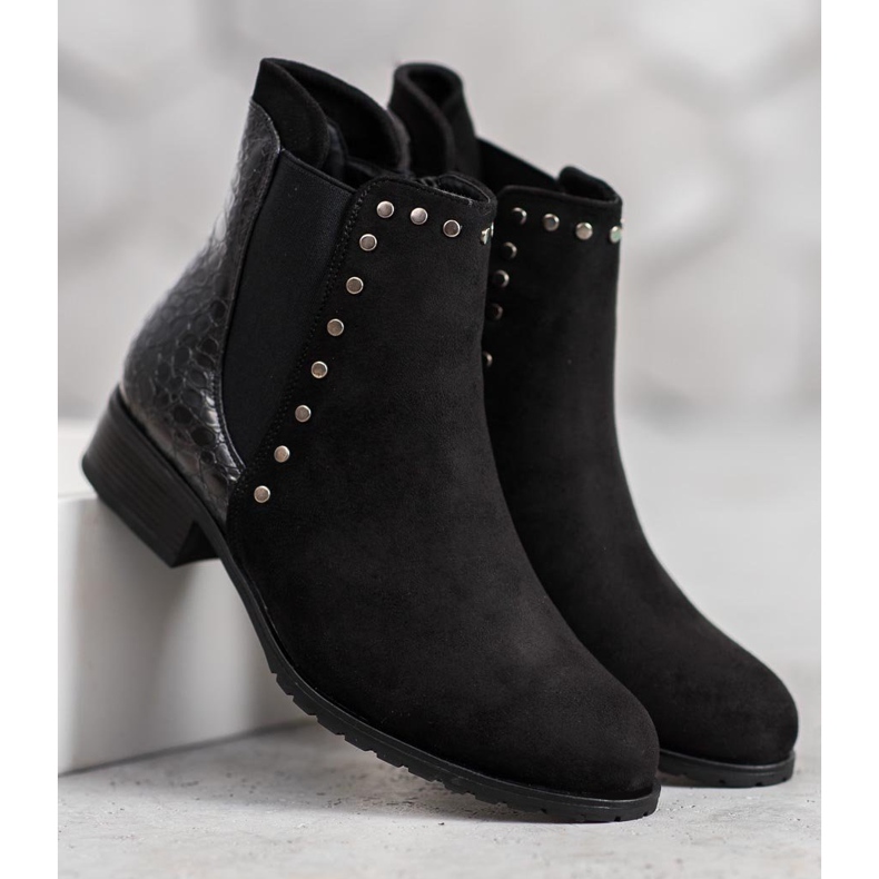 SHELOVET Modische schwarze Stiefel 1