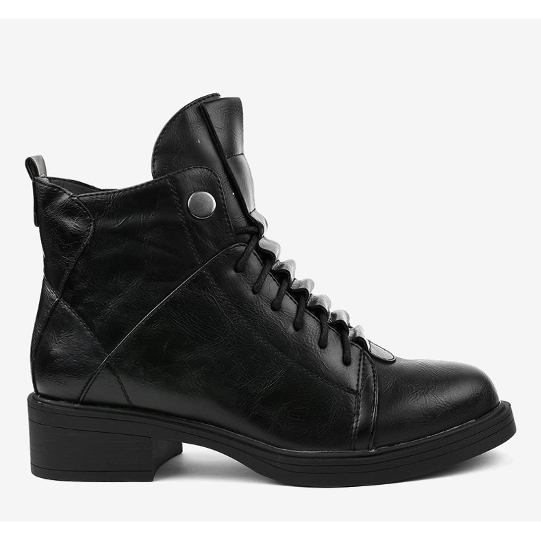 Schwarze flache isolierte Stiefel CR-3366 2