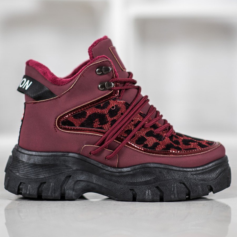 SHELOVET Sneakers mit Leopardenmuster rot 2