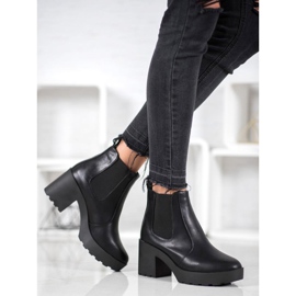 Weide Modische Chelsea-Stiefel schwarz 1