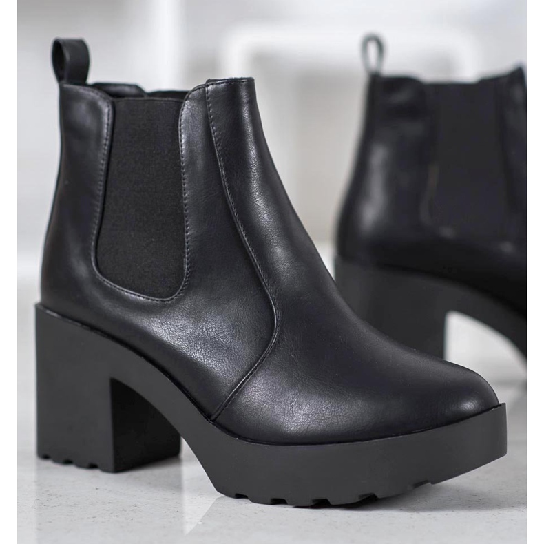 Weide Modische Chelsea-Stiefel schwarz 2