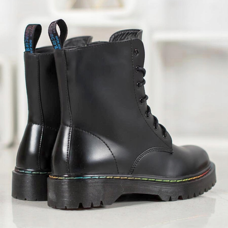 Bella Paris Geschnürte Arbeiter schwarz 1