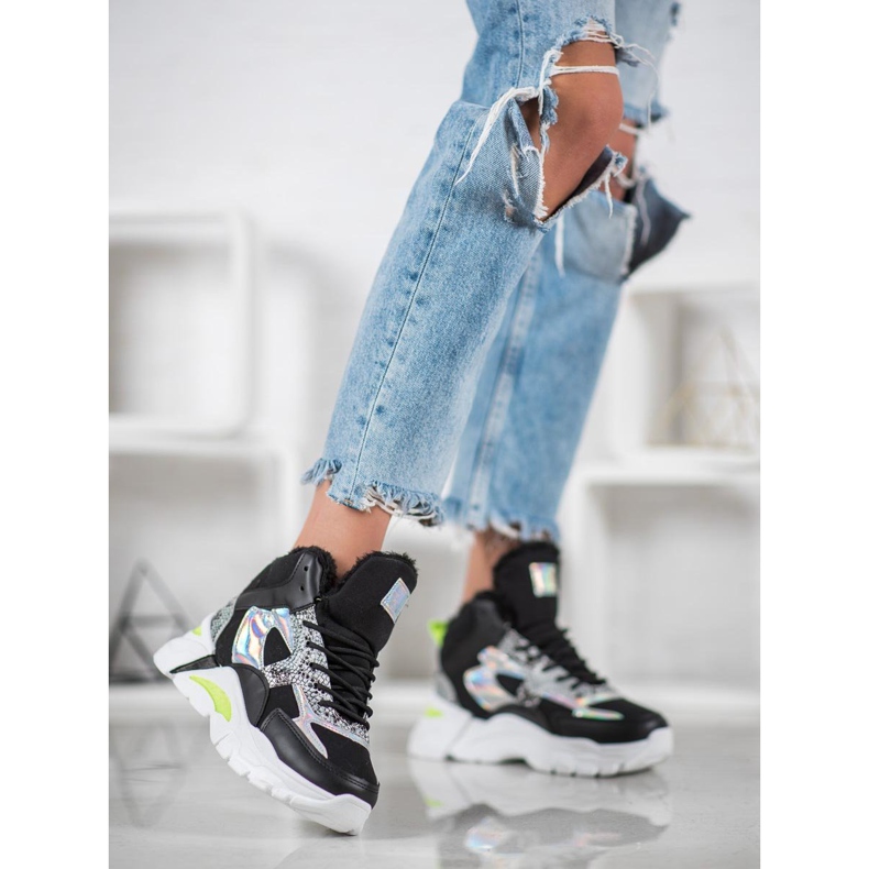 Bella Paris Sneaker mit Holo-Effekt schwarz 1