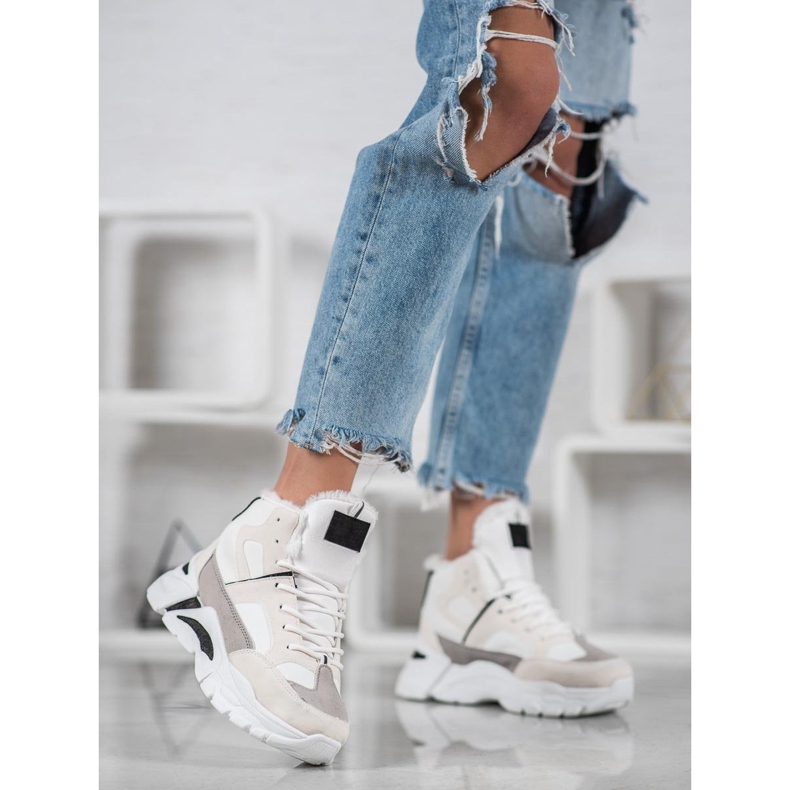 Bella Paris Turnschuhe mit Fell weiß mehrfarbig 1