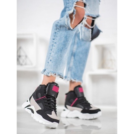 Bella Paris Turnschuhe mit Fell schwarz mehrfarbig 1