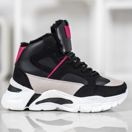 Bella Paris Turnschuhe mit Fell schwarz mehrfarbig 2