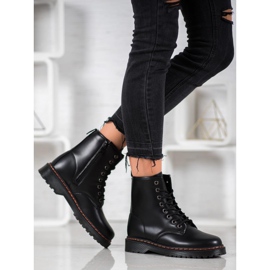 SHELOVET Schwarze Arbeiter mit Öko-Leder 1