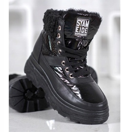 Bella Paris Sneakers mit Schaffell schwarz 2