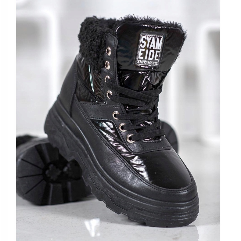 Bella Paris Sneakers mit Schaffell schwarz 2