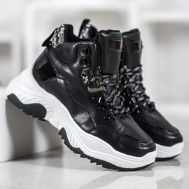 Bella Paris Modische Sneaker zum Schnüren schwarz 2