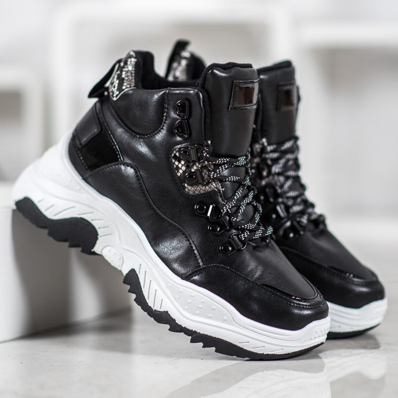 Bella Paris Modische Sneaker zum Schnüren schwarz 2