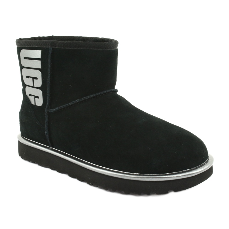 Ugg Classic Mini Ugg Rubber Logo W 1110087-BMT Schuhe schwarz grau 1