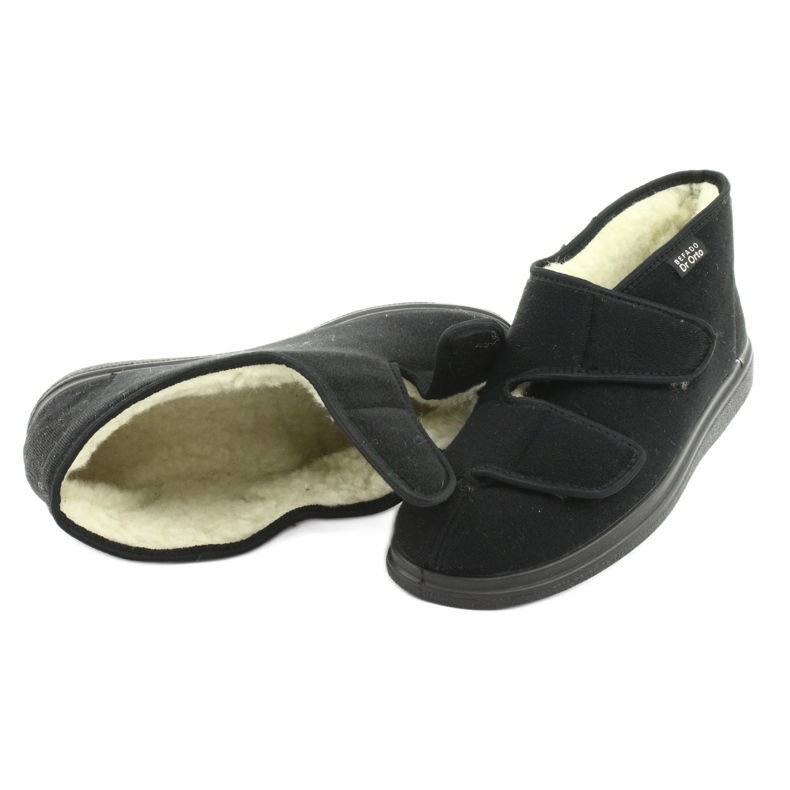 Dr.Orto Befado warme Herrenhausschuhe mit Klettverschluss, PU 986M011, schwarz 4