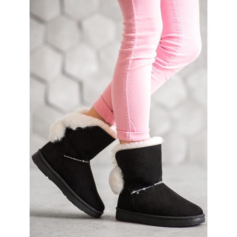 SHELOVET Warmes Wildleder Mukluki schwarz 1