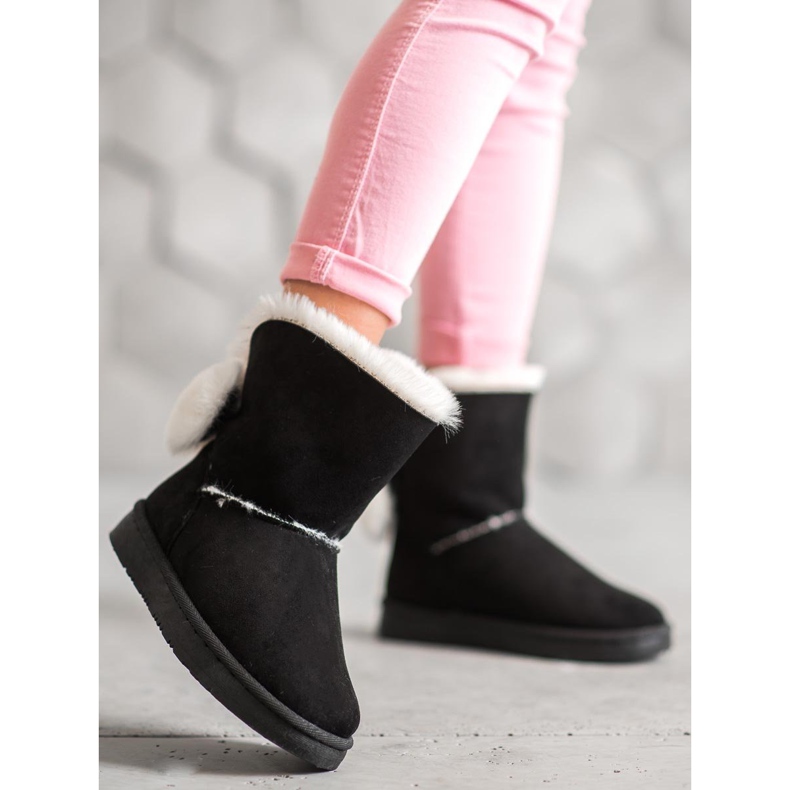 SHELOVET Warmes Wildleder Mukluki schwarz 2