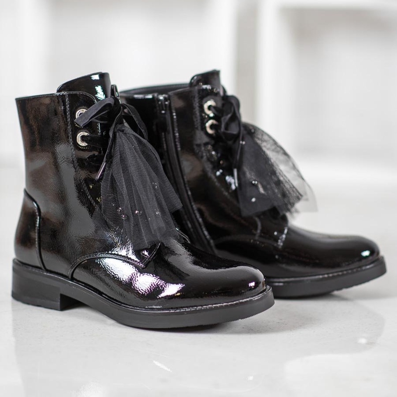 SHELOVET Lackierte Öko-Leder-Arbeiter schwarz 1