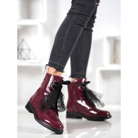 SHELOVET Lackierte Öko-Leder-Arbeiter rot 2