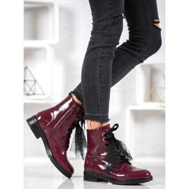 SHELOVET Lackierte Öko-Leder-Arbeiter rot 1