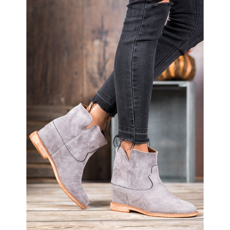 Bella Paris Cowboystiefel aus Wildleder grau 1