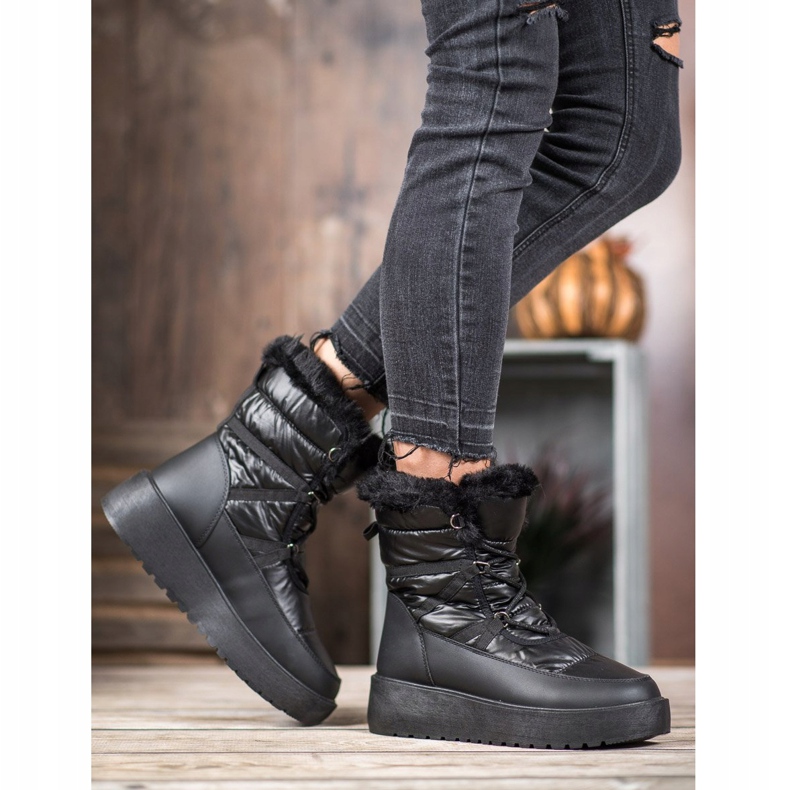 Bella Paris Modische Schneestiefel schwarz 1