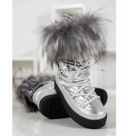 Bella Paris Warme Schneestiefel mit Fell grau 1