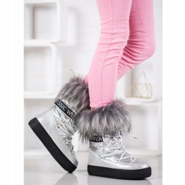 Bella Paris Warme Schneestiefel mit Fell grau 2