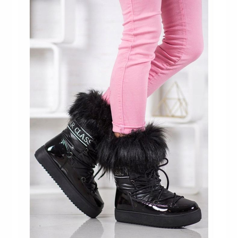 Bella Paris Warme Schneestiefel mit Fell schwarz 1