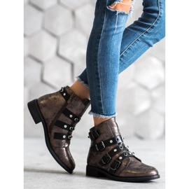 Forever Folie Stylische Stiefel mit Jets braun gelb 1