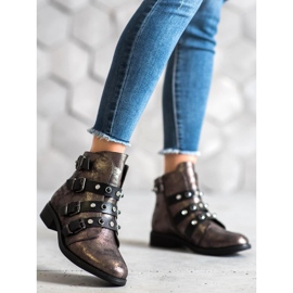 Forever Folie Stylische Stiefel mit Jets braun gelb 2