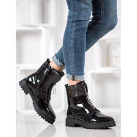 SHELOVET Lackierte Öko-Leder-Arbeiter schwarz 2