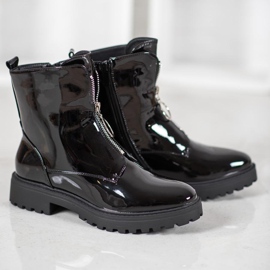 SHELOVET Lackierte Öko-Leder-Arbeiter schwarz 1