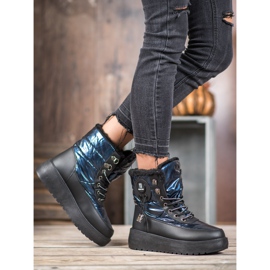 Bella Paris Modische Schneestiefel blau 1