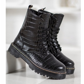 SHELOVET Modische Arbeiter mit Öko-Leder schwarz 1