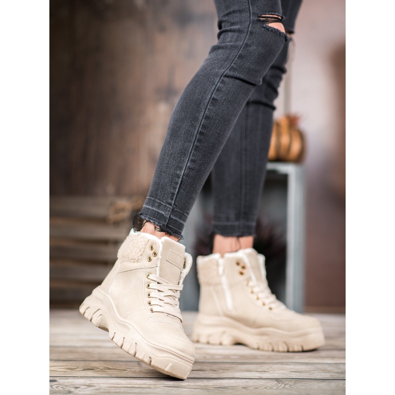 GOLL Warme Sneaker mit Schaffell braun 1