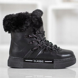 Bella Paris Klassische schwarze Schneestiefel 1