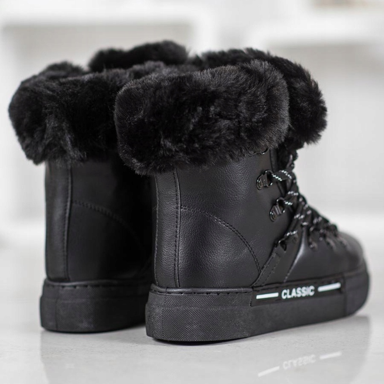 Bella Paris Klassische schwarze Schneestiefel 2