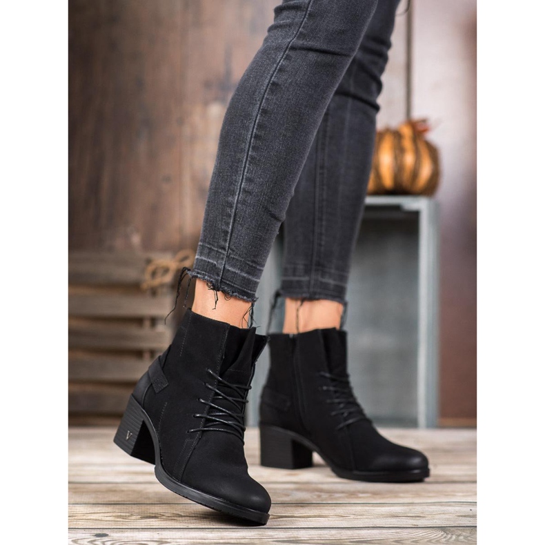 Schnürstiefel am VINCEZA Pfosten schwarz 1