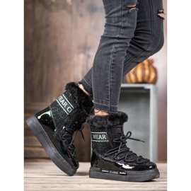 Bella Paris Modische klassische Schneestiefel schwarz 1